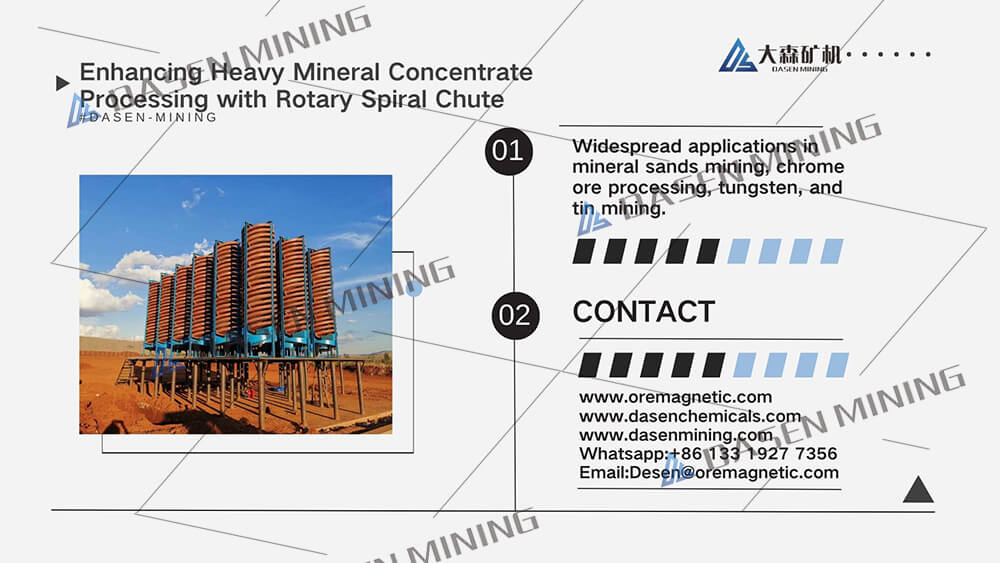 螺旋溜槽 - Enhancing Heavy Mineral Concentrate Processing with Rotary Spiral Chute