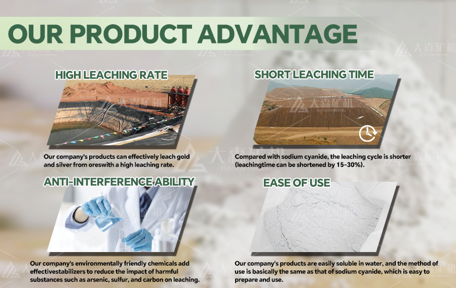 gold leaching agent advantage 1 - Environmental Type Gold Extracting Chemicals Use in Gold Mining