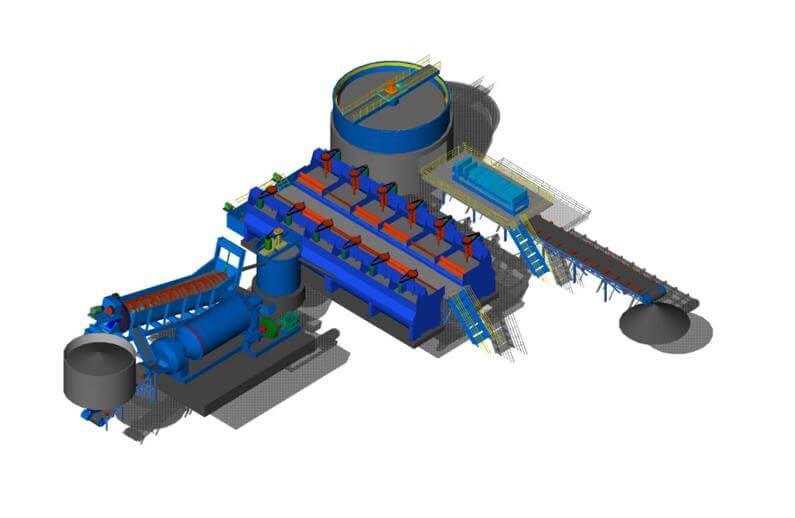 Rock gold flotation separation plant 3D layout  - When separating gold from rocks, how do you do it?